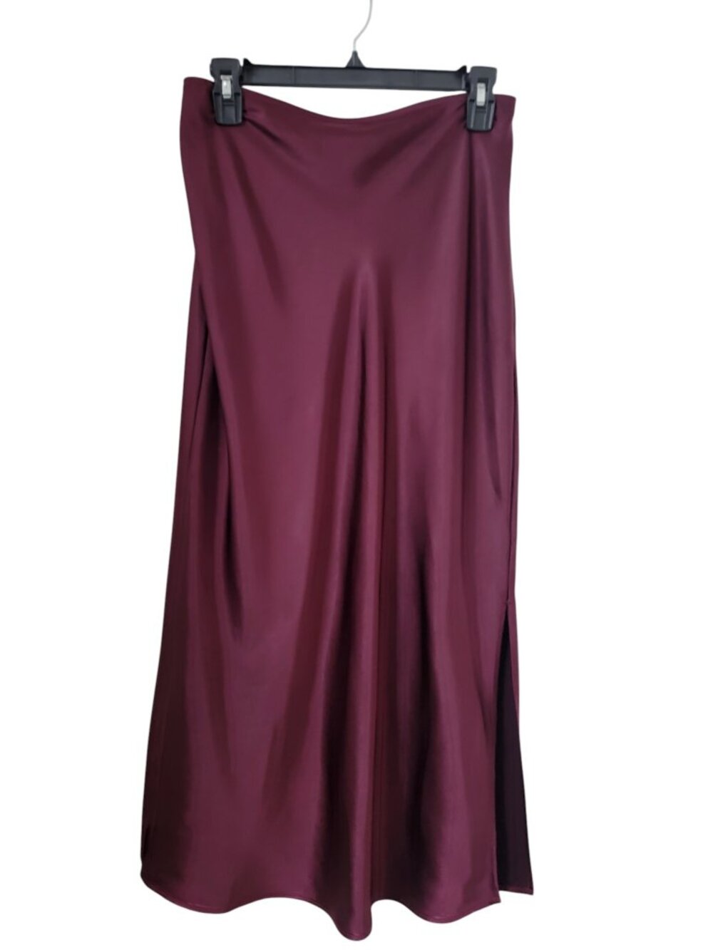 Old Navy Size M "Cherry Bark" (Burgundy/Wine) Maxi Skirt with Front-Side Slit